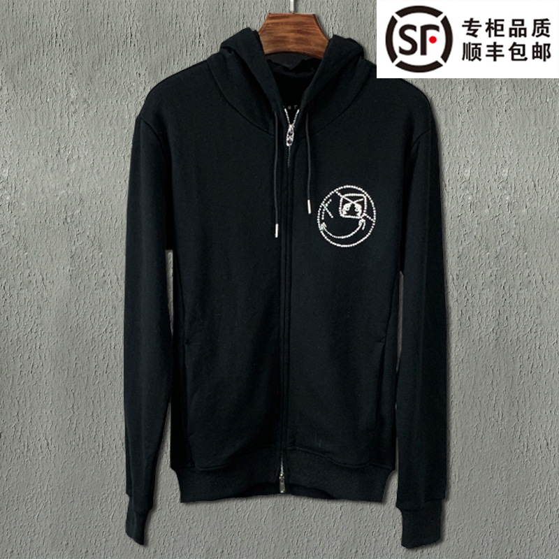 拉链休闲纯棉暗黑风毛圈布卫衣