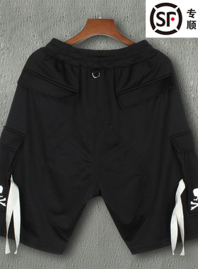 Mastermind Japan短裤20SS MMJ飘带黑色工装骷髅头暗黑风格