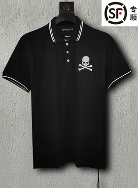 mastermind japan刺绣骷髅MMW MMJ POLO衫 纯棉百搭短袖t恤翻领