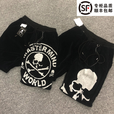 mmj日潮大骷髅珊瑚绒宽松五分裤