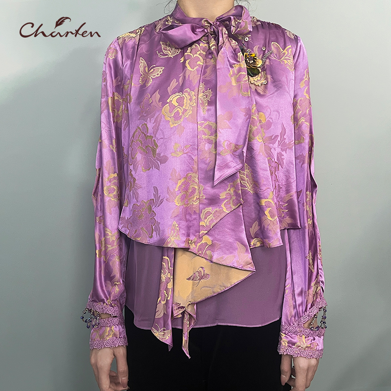 气质印花个性打底衬衫上衣女