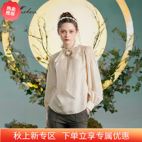 纯色气质优雅衬衫上衣女