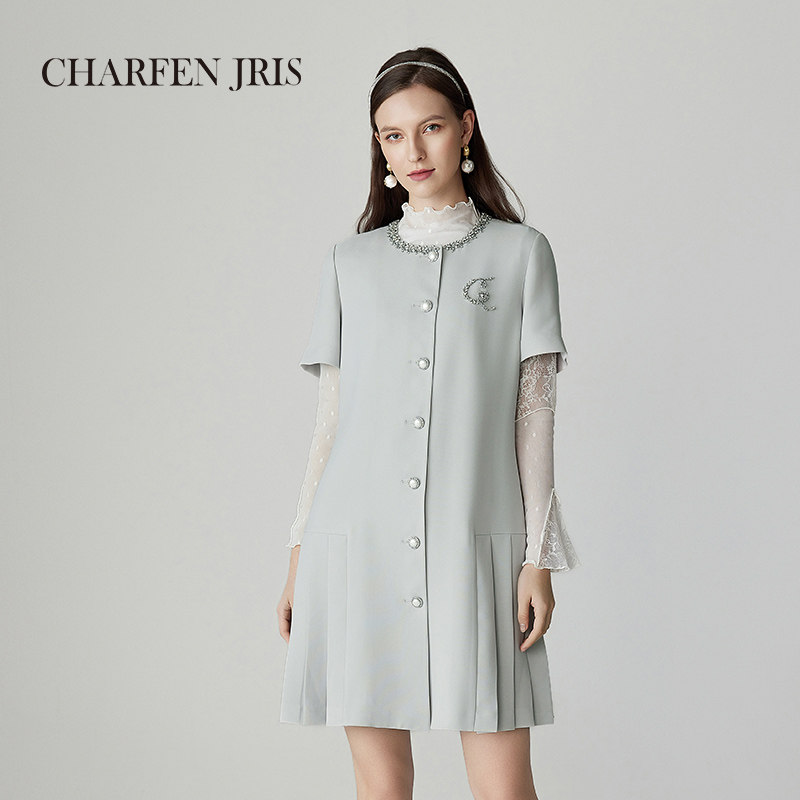 CHARFEN 朝峰2025春季新款高级感洋装连衣裙FJF1A696-6025G图片