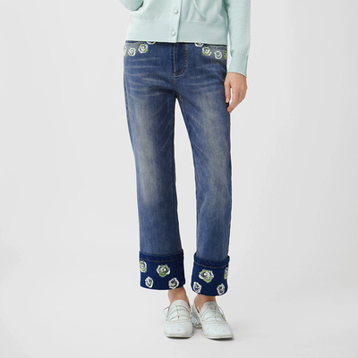 百搭冬季高腰新款CHARFEN牛仔裤