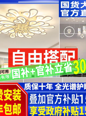 客厅主灯现代简约水晶吸顶灯全屋灯具设计师主播客户定制自由搭配