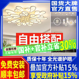 客厅主灯现代简约水晶吸顶灯全屋灯具设计师主播客户定制自由搭配