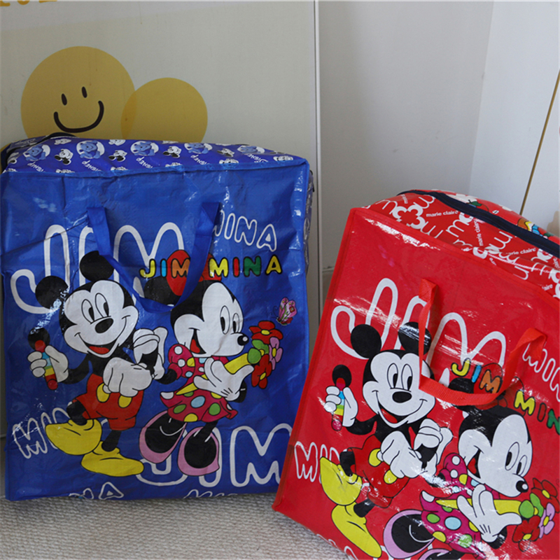 出口单大容量手提袋可爱卡通老鼠搬家袋编织袋环保袋购物袋收纳袋