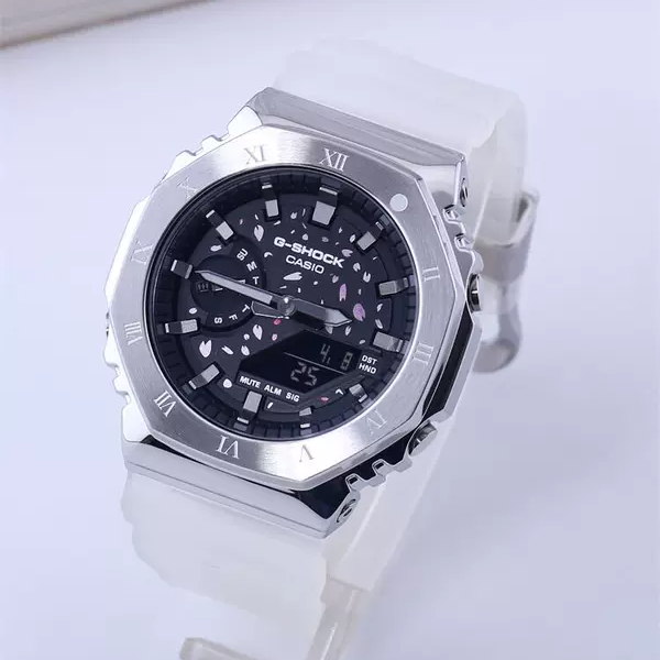 卡西欧农家橡树金属壳手表男