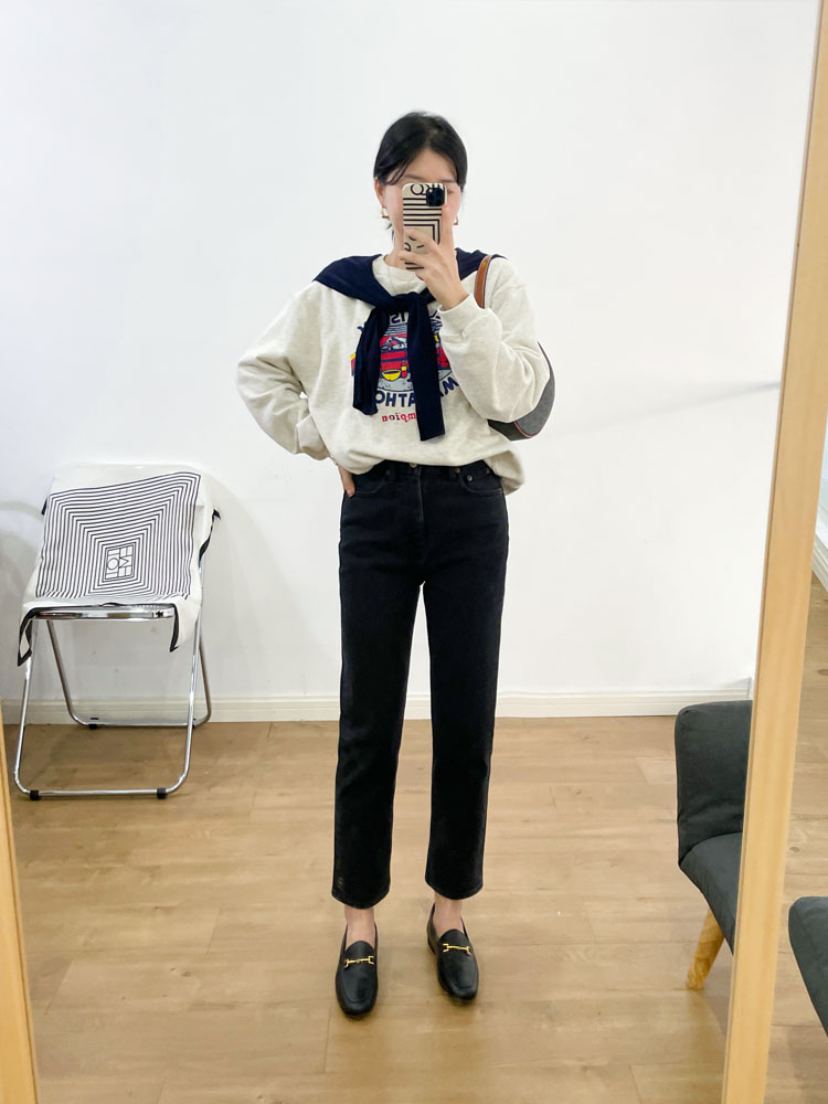 梨形之选~高腰黑色牛仔裤女2023春新款显瘦烟管裤小直筒裤九分裤