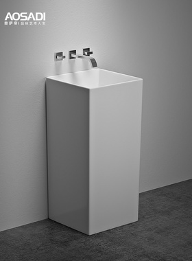 奥萨帝AOSADI陶瓷立柱盆落地洗手盆柱盆阳台庭院户外洗手池10014