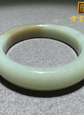 高品质方言新疆和田玉且末老料且末蓝带糖精美油糯细腻57mm手镯S