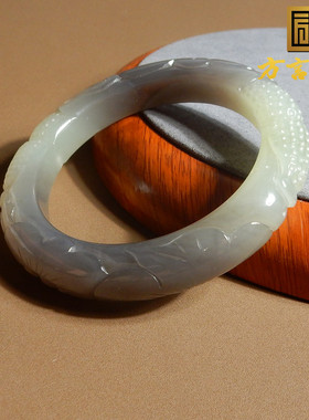 方言青海老坑浓烟紫如意58mm手镯