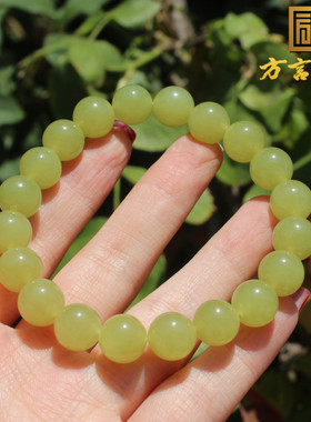 新疆且末糯细黄口料10mm圆珠手串