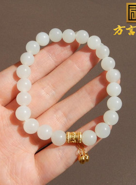 新疆且末老料细腻白玉卡8mm手串