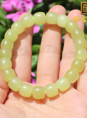 抢到赚到仅350元方言和田玉新疆高脂糯鸡油黄口料10mm直切手串A6