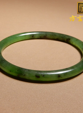 老坑料碧玉猕猴桃色55mm精品镯子