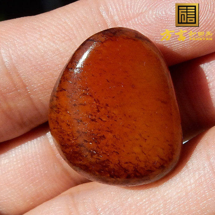 方言精品放大漏了珍稀黄色名品特色原生红沁皮黄玉籽料原石玩料f