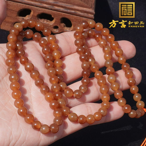方言和田玉且末老熟老红糖玉手串