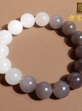 青海老料帝王紫渐变细润12mm手串