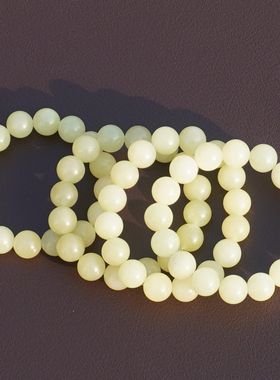 方言新疆若羌料黄色名品黄玉手串