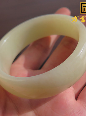 抢疯了方言和田玉精品新疆且末料青白玉油润内径59mm宽条手镯子X5
