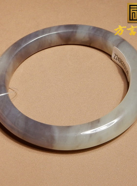 方言和田玉青海白玉烟紫双色手镯