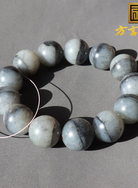 方言和田玉青花籽料一线天手链