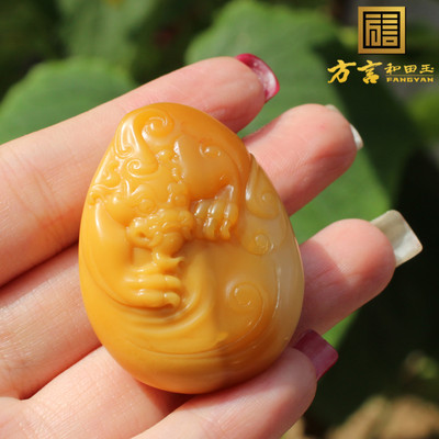 黄金黄缅黄糖沁精雕貔貅吊坠挂件