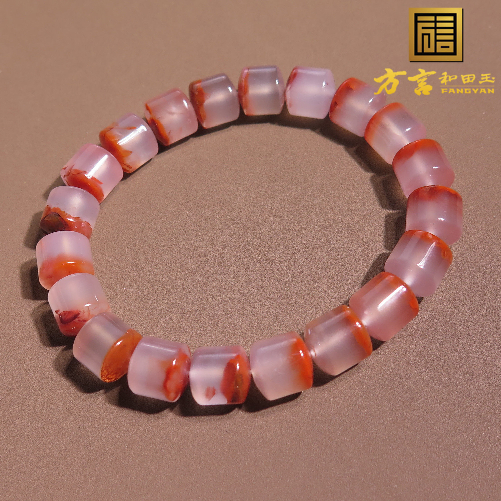 亏麻了方言珍品云南保山原石原矿冰飘南红玛瑙12mm桶珠手串手链x5