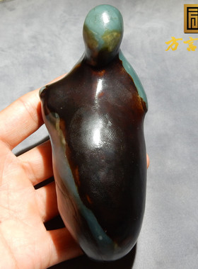 亏麻了方言和田玉镇店金鹿皮蓝色蓝玉原生籽料异型意境原石玩料w2