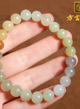 多巴胺晴水冰紫黄口渐变多宝手串