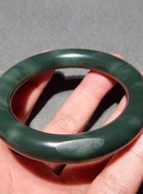 方言和田玉青籽高油润手镯57mm