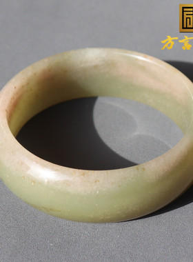 罕见孤品方言和田玉新疆且末料高脂润青黄口粉紫四色53mm优雅镯A8