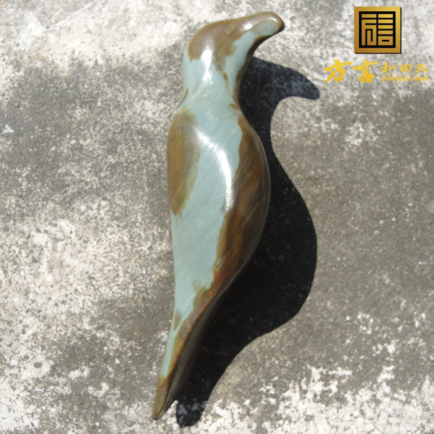 方言巨漏一眼真大开门罕见蓝玉原生籽料异型意境和平鸽原石玩料R