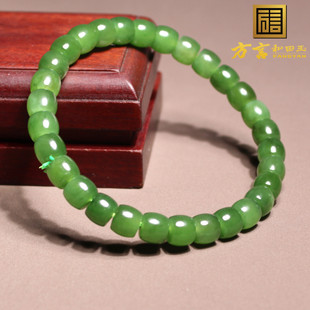 市场价3万现1480元回馈俄罗斯老坑料油润细腻碧玉卡6mm直切手串A6