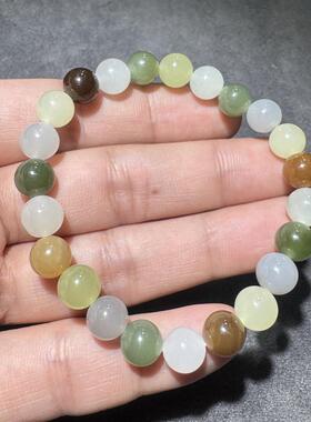 纯福利方言和田玉新疆且末糖黄口青海白晴水烟紫湖水绿多宝手串S6