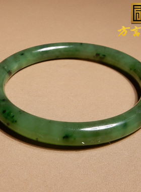 老坑料碧玉猕猴桃色55mm精品镯子