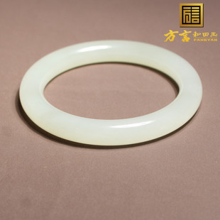 市场价2万元2980元亏本放漏青海料细腻温润淡晴水色卡56mm手镯A6