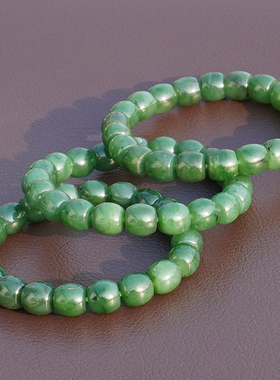 方言和田玉俄细润菠菜绿碧玉手串
