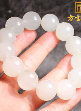 宝石光金丝玉18mm圆珠手链