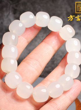 宝石光金丝玉14mm老型珠手链