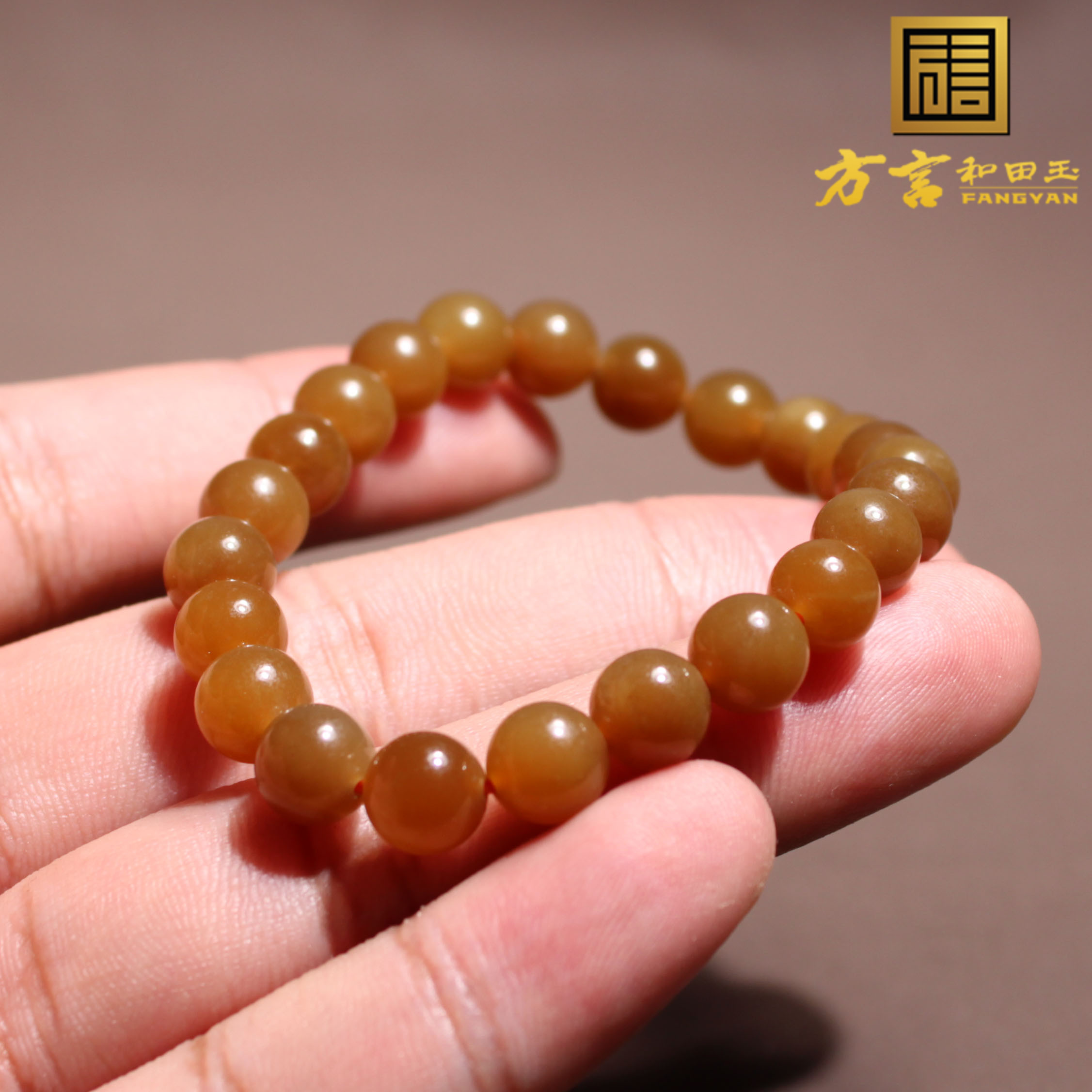 惊呆了方言精品和田玉特色温润细腻且末料糖玉卡8mm手串手链A3