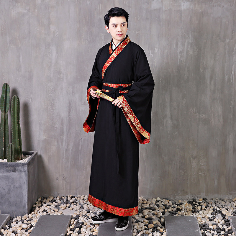 汉服男棉麻书生装中国风古装礼服