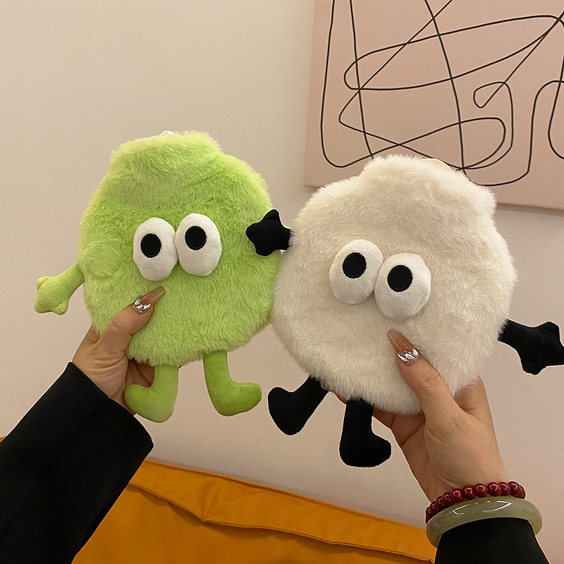 可爱毛绒热水袋注水暖水袋热敷暖手袋女生宿舍迷你小号圆形暖手宝