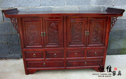 中式鞋柜储物柜餐边柜榆木家具