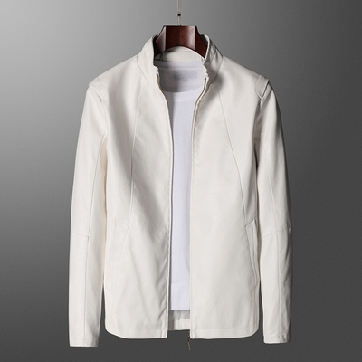 夹克修身机车外套立领皮衣