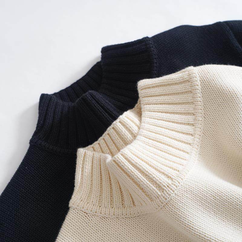 欧单好货 100%棉 半高领毛衣女秋打底衫套头针织衫单穿 宽松显瘦