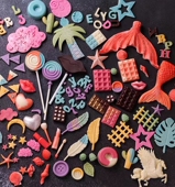 翻糖烘焙蛋糕装 饰硅胶巧克力模具门窗树叶英文五角星美人鱼尾巴