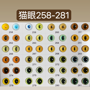 258 281号原创猫眼手工玩偶diy配件羊毛毡仿真动物眼睛玻璃眼