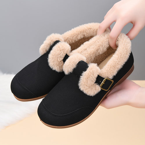 2024新款冬季加绒保暖豆豆鞋